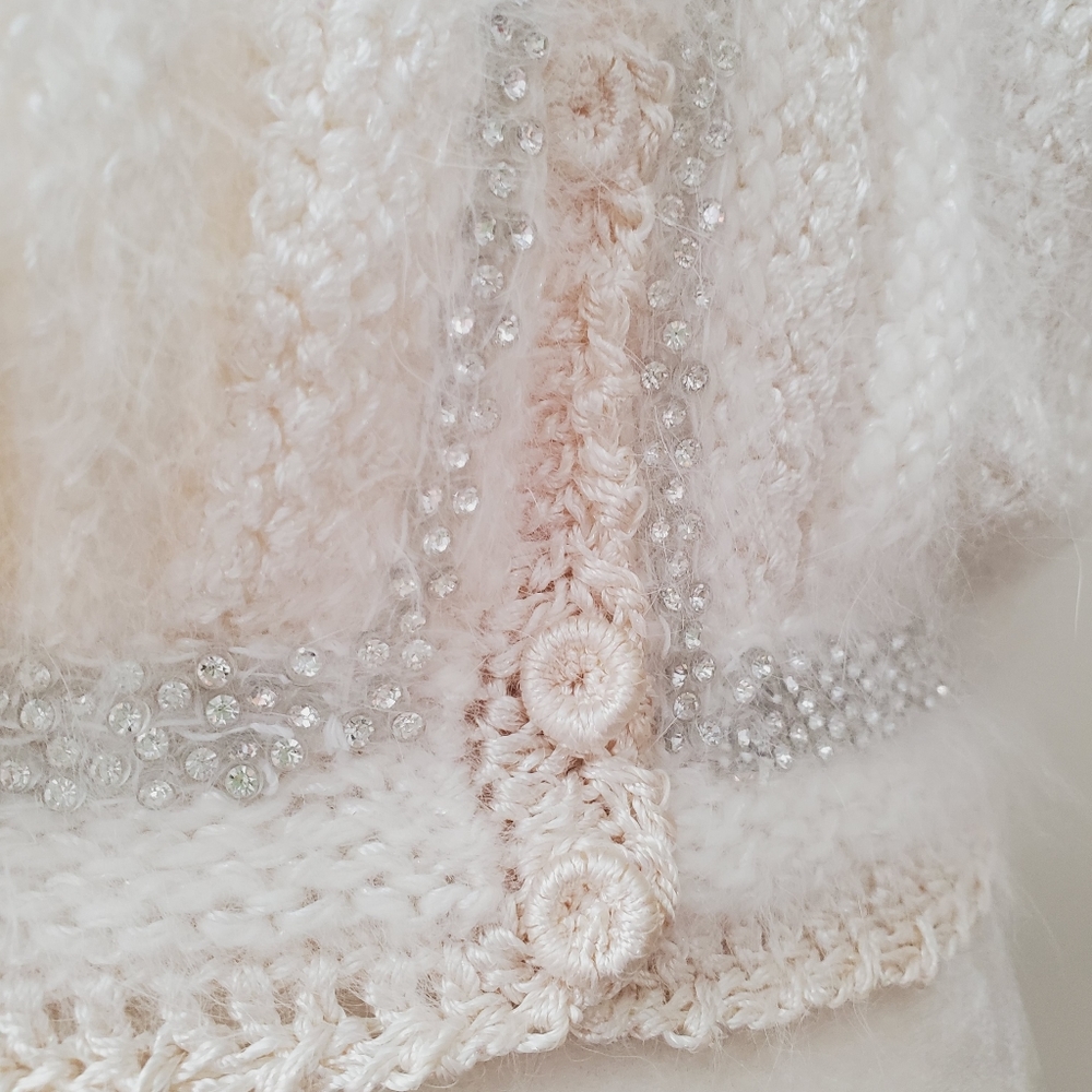 Antonella Preve Angora Silk Embellished Cardigan - Picture 7 of 14